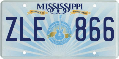 MS license plate ZLE866