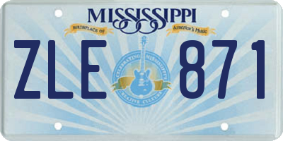 MS license plate ZLE871