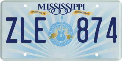 MS license plate ZLE874