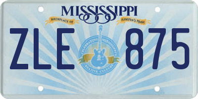 MS license plate ZLE875