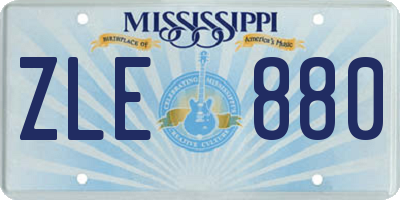 MS license plate ZLE880