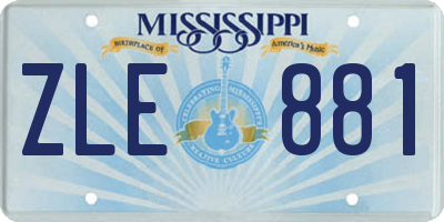 MS license plate ZLE881