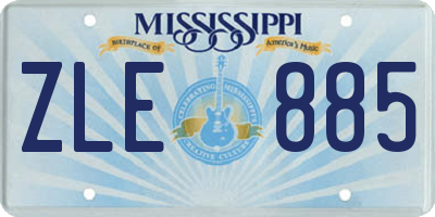 MS license plate ZLE885