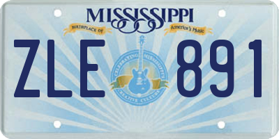 MS license plate ZLE891