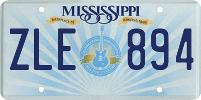 MS license plate ZLE894