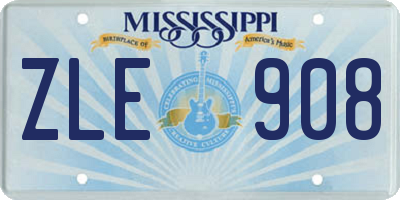 MS license plate ZLE908