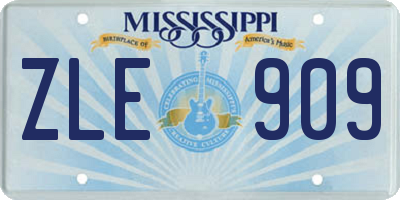 MS license plate ZLE909