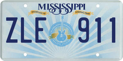 MS license plate ZLE911
