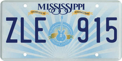 MS license plate ZLE915
