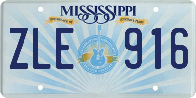 MS license plate ZLE916