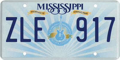 MS license plate ZLE917