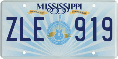 MS license plate ZLE919