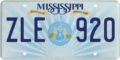 MS license plate ZLE920