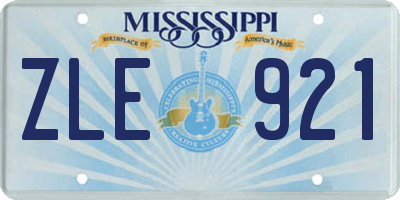 MS license plate ZLE921