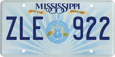 MS license plate ZLE922