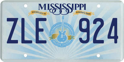 MS license plate ZLE924