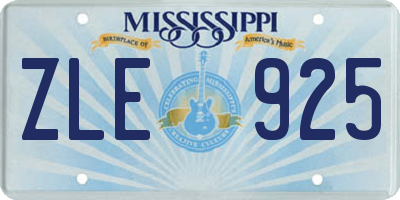 MS license plate ZLE925