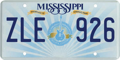 MS license plate ZLE926