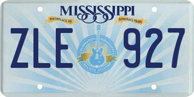MS license plate ZLE927