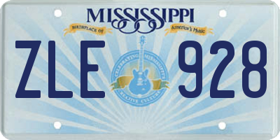 MS license plate ZLE928