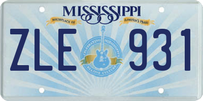 MS license plate ZLE931