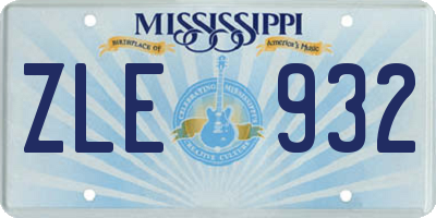MS license plate ZLE932