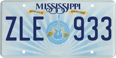 MS license plate ZLE933
