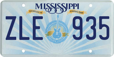 MS license plate ZLE935