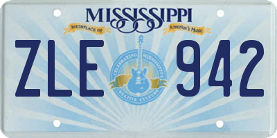 MS license plate ZLE942