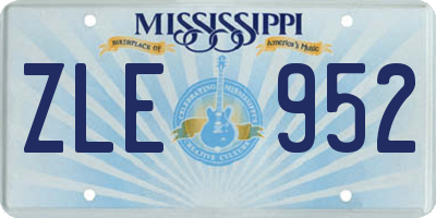 MS license plate ZLE952