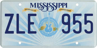 MS license plate ZLE955