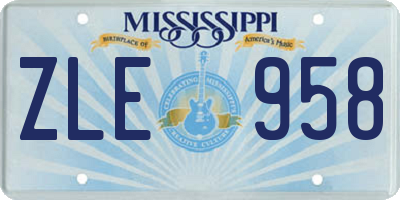 MS license plate ZLE958