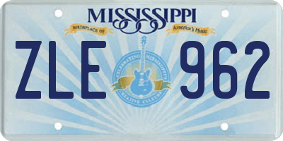 MS license plate ZLE962