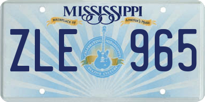 MS license plate ZLE965