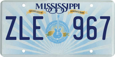 MS license plate ZLE967