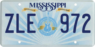 MS license plate ZLE972