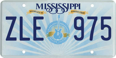 MS license plate ZLE975