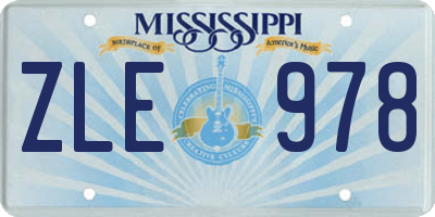MS license plate ZLE978