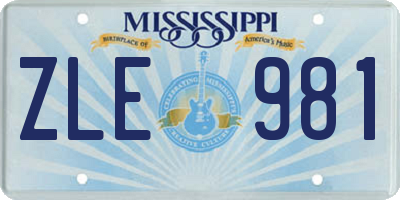 MS license plate ZLE981