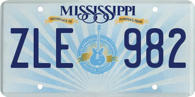 MS license plate ZLE982