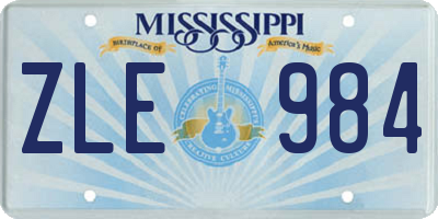 MS license plate ZLE984