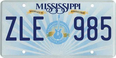 MS license plate ZLE985