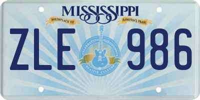 MS license plate ZLE986