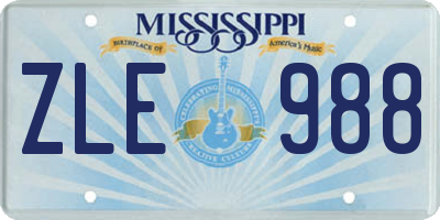 MS license plate ZLE988