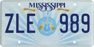 MS license plate ZLE989