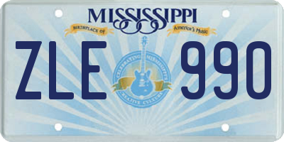 MS license plate ZLE990