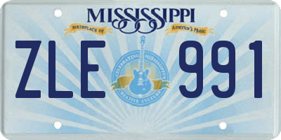 MS license plate ZLE991