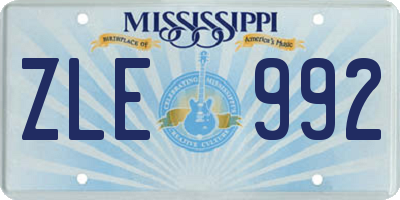MS license plate ZLE992