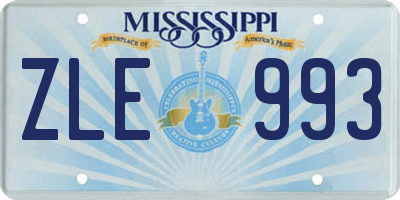 MS license plate ZLE993