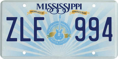 MS license plate ZLE994